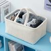 Panier de Rangement à Compartiments en Tissu Portable Grande Capacité Couleur Unie Sac Maman avec Poignée Sac à Couches pour Bébé Utilisation Salle de Jeu