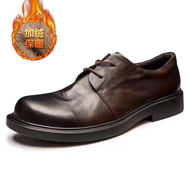 Herren Freizeit Schuhe 2026 Frühling und Herbst atmungsaktiv Business niedrig geschnitten runde Spitze Jugend Schnürung lässig Lederschuhe