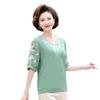 Mom's Summer Chiffon Short Sleeve Top: Stylish 2025 T-Shirt for Middle-Aged & Elderly Women