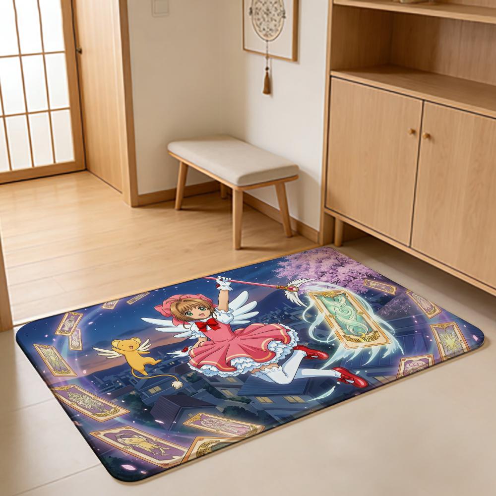 ANIME C-Cardcaptor Sakura Floor Mat Absorbent Floor Mat Non-Slip Entrance Rug for Bathrooms Restrooms and Toilets