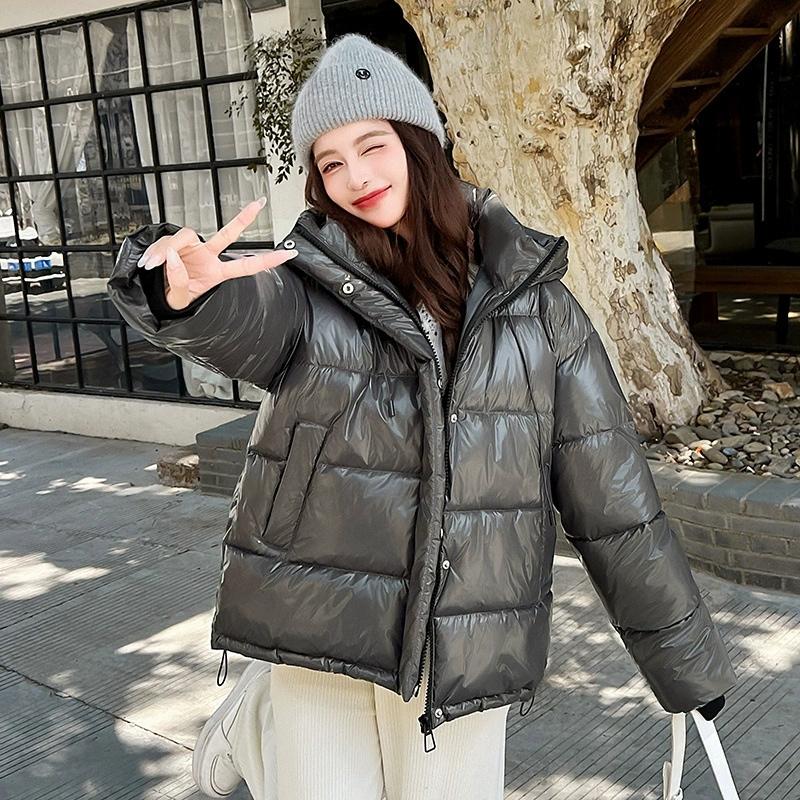 Winter Jacket Women Parka Fashion Hooded Thick Warm Glossy Down Cotton Coat Parkas Female Casual Outwear Overcoat Ladies