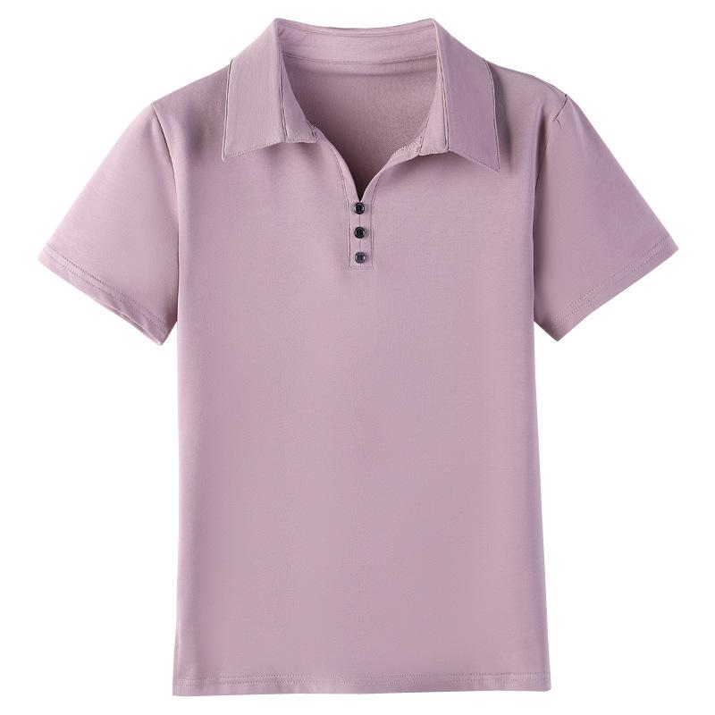 Damen Slim Fit Kurzarm Poloshirt aus Baumwolle - Elegantes einfarbiges Sommer-Basics