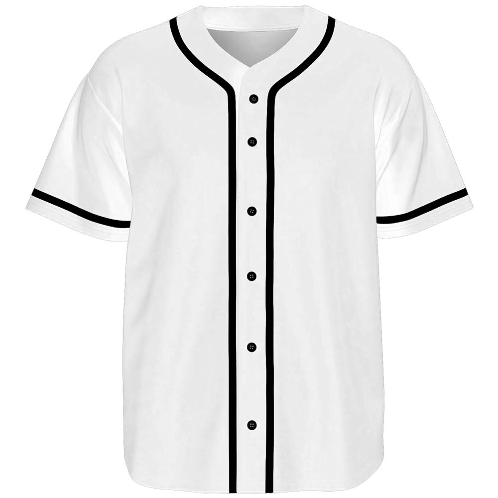 Schwarz Weiß Baseballtrikot Klassisch Herren Kurzarm Modekleidung Streetwear Unisex Sommer Knopfleiste Locker Lässiges Hemd
