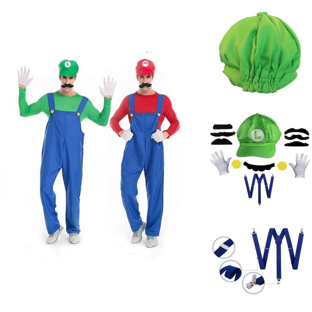 Sombrero de Sol Octogonal Oficial de Personaje Mario para Adulto, Gorra de Béisbol y Set de Accesorios