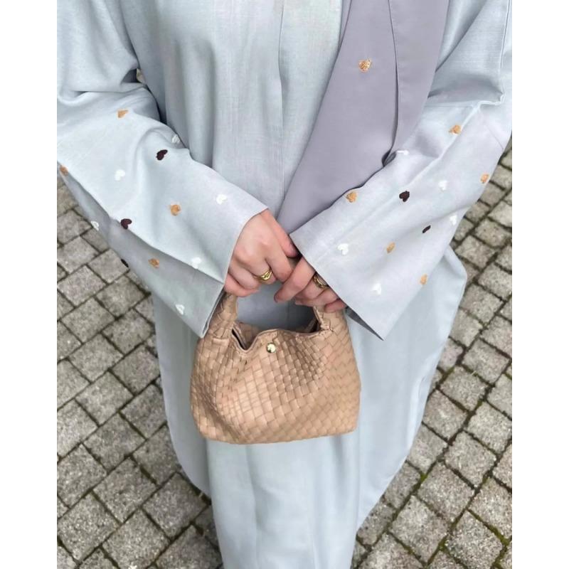 2024 Spring Embroidery Muslim Abaya Women Eid Dress Morocco Ramadan Lace-up Abayas Kaftan Islam Cardigan Dubai Arab Long Robe