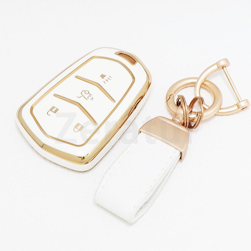 4 Buttons Tpu Keyless Car Key Cover Case Auto Keychain For Cadillac Escalade Esv Xt5 Xt4 Xt6 Ct5 Ct6 Ct4 Xts Accessories