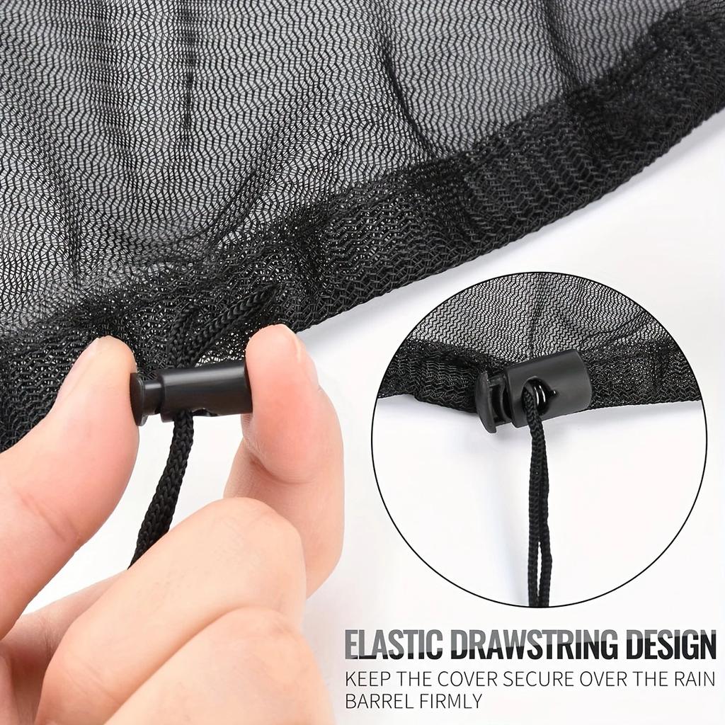 1 Stück Regentonne Netzabdeckung, Wasserauffangbehälter Netz, Regentonne Netzabdeckung Mit Verstellbarem Kordelzug, Filtersieb Fo