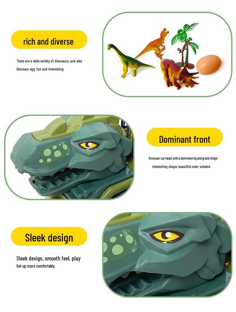 Children's Large Inertial Toy Excavator & Dinosaur Transporter
