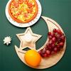 2 Sets Ramadan Wood Tray Moon Wooden Star Tableware Eid Mubarak Party Serving Tableware For Breakfast-B61B