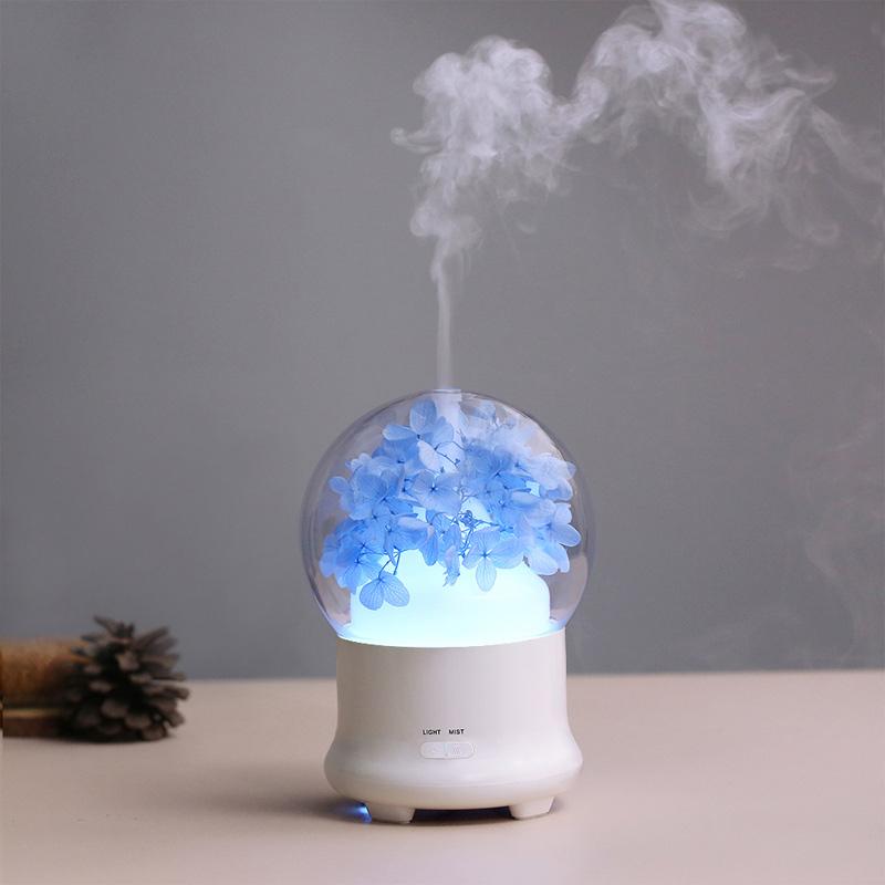 Led night decor light Bedroom kids sleeping lamp for Office gift bulb rechargeable with flower Humidifier lamp with Diffuser