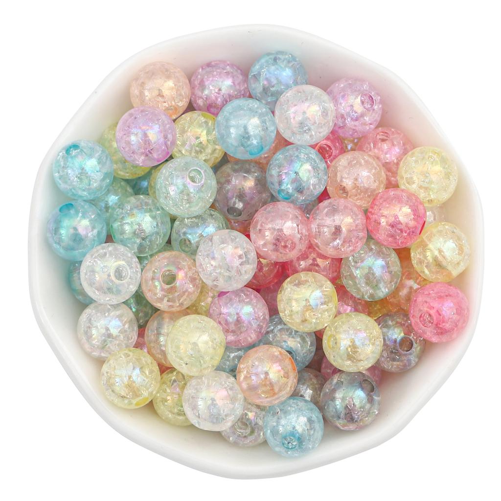 50pcs Acrylic Colorful Bubble Beads For DIY Necklace Jewelry Accessories