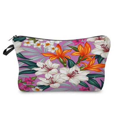 Damen Blumenmuster Kosmetiktasche Toilettenartikel Organizer Reise Aufbewahrungskoffer 6791