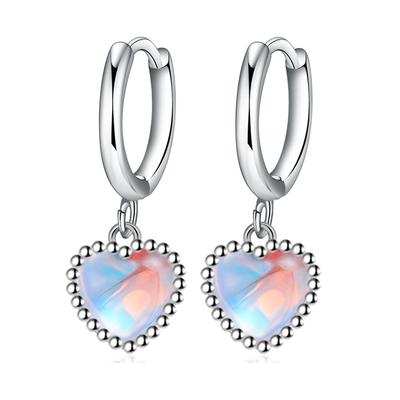 Romantic Colorful Love Heart Earrings Women's Fashion All-Match Korean Heart-Shaped Ear Clip Ear Rings
