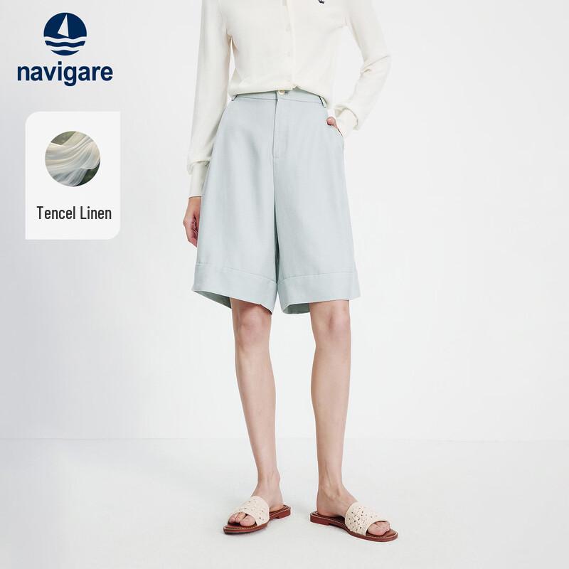 Navigare Women's Tencel Linen Bermuda Shorts