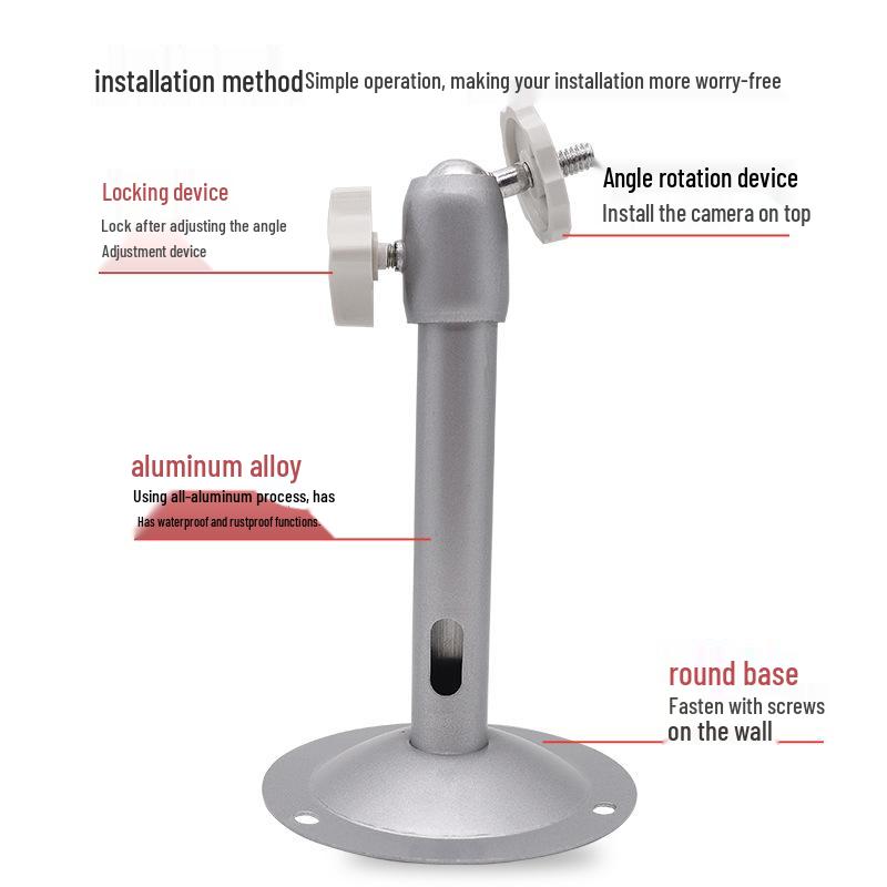 Aluminum Alloy Monitoring Camera Bracket: Thickened Long Wall/Ceiling Mount, Universal Adjustment