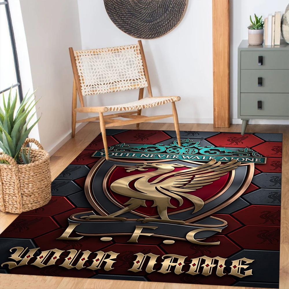 Liverpool Fc Customized Name Area Rug Design For Study Room Dining Room Outdoor Kitchen Antislip Carpet Office Home Decor Birthdaychristmas Gift