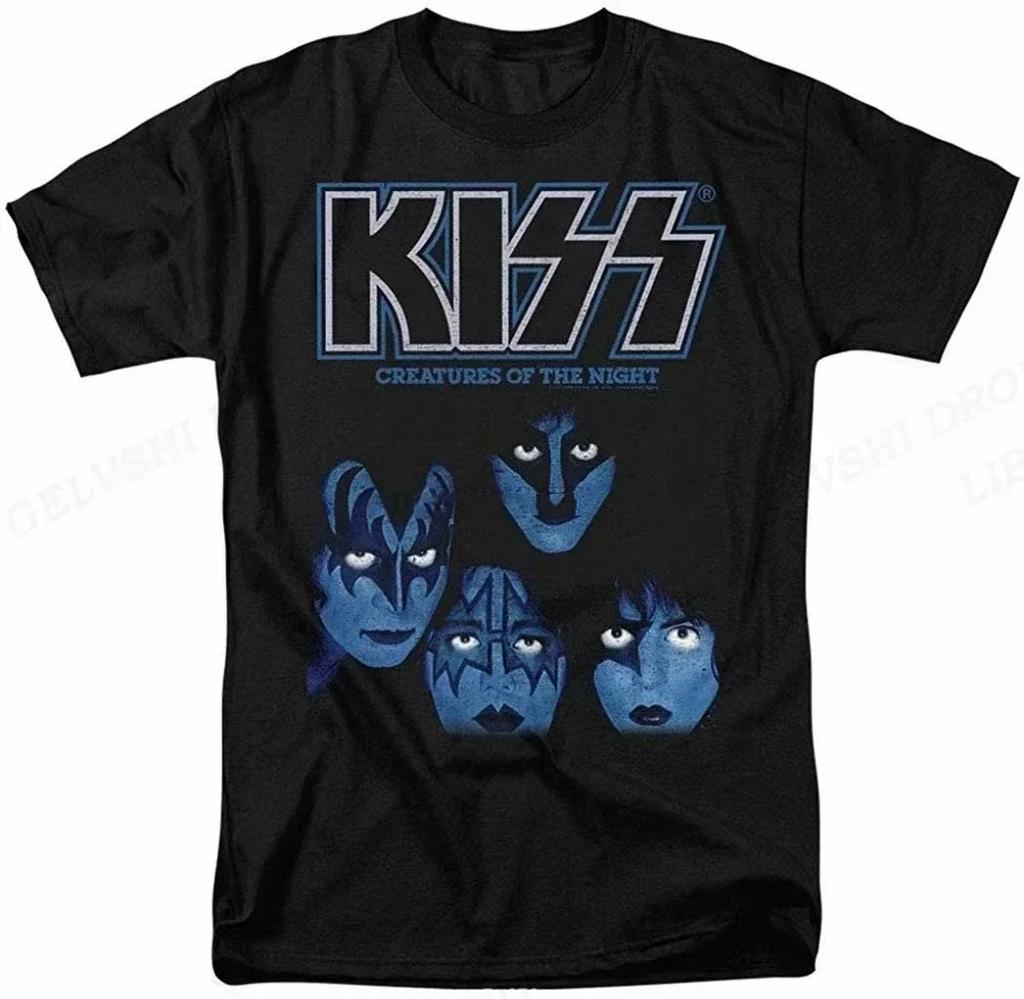 Kiss Band T-shirt Herr Dam Mode T-shirt Bomulls T-shirt Street Hip Hop Tee Unisex Camisetas Hombre Sporttoppar Rockbandströja