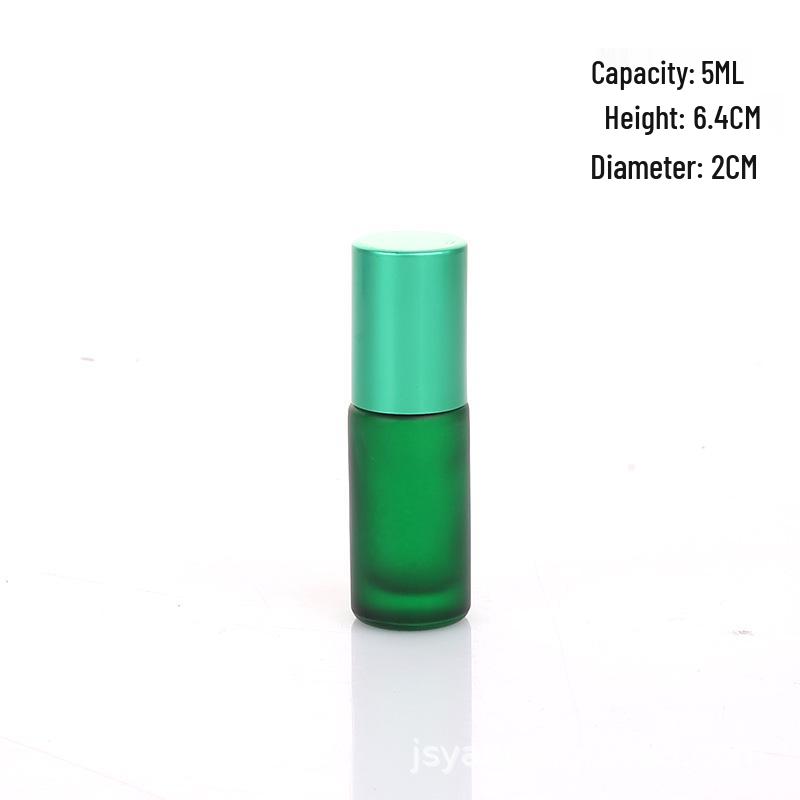Frosted Roll-on Essential Oil Bottle - Colored Glass Perfume Roller, Eye Cream Massage Stick