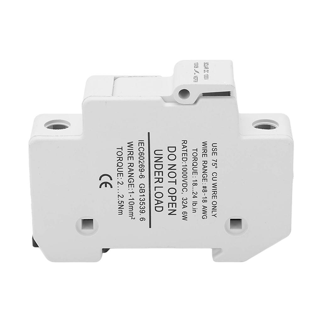 DC-Leistungsschalter 1-polig 32A PV-Sicherungskasten Führungsschienen-Basishalter für Combiner 1000V 6W