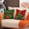Christmas Pillow Linen Print Santa Claus Living Room Sofa Home Cushion Cover Bedroom Cushion