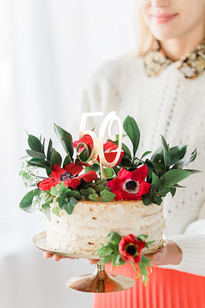 Cake Topper "50" Gold