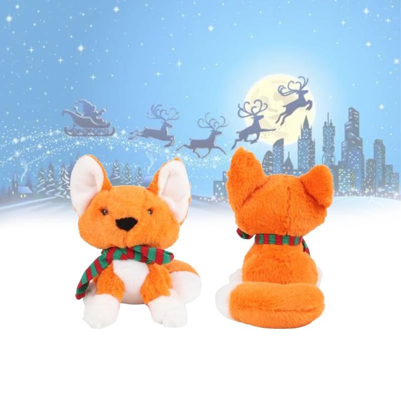 Fox Scarf Christmas Plush Toy Girl Children Birthday Holiday Gift Doll Decorated