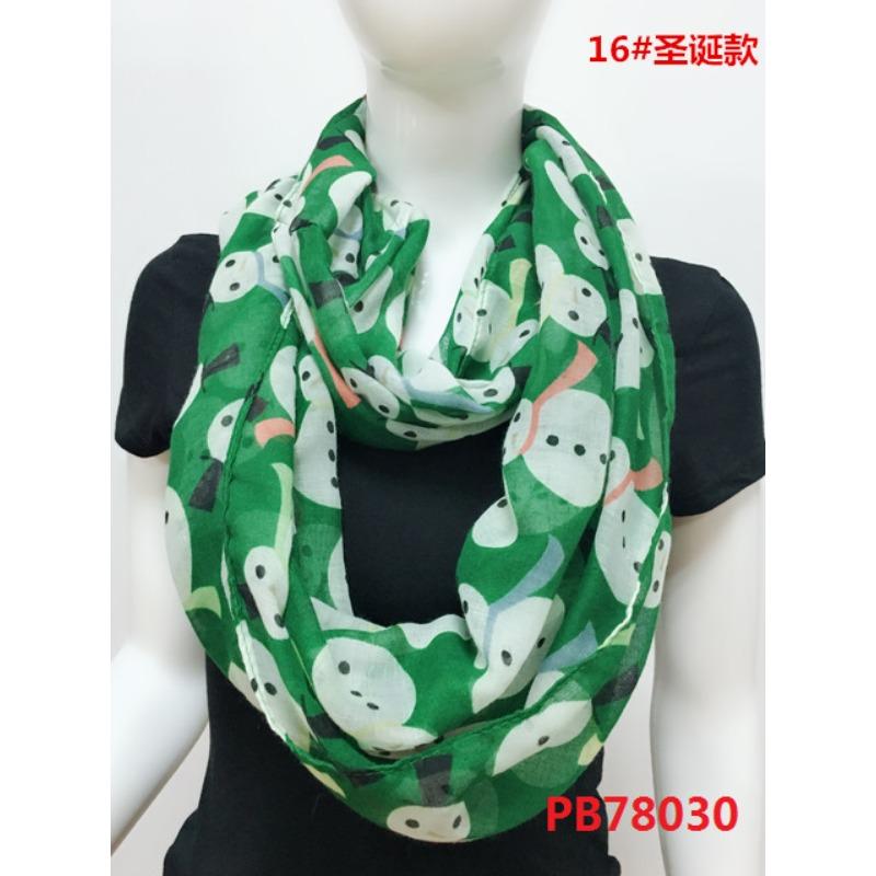 Christmas red and green snowman print Bali yarn scarf medium and long sunscreen beach towel pattern scarf