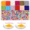 24 Grids 4mm Glass Seed Beads Set Colorful Rice Beads Letter Beads For Jewelry Making DIY Bracelet Necklace Earrings Accessories