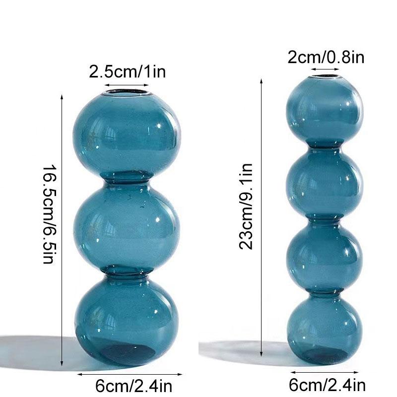 1Pc Glass Vase Hydroponics Desktop Ornaments Crystal Ball Bottle Creative Art Flower Ware Home Decor Colorful Ins