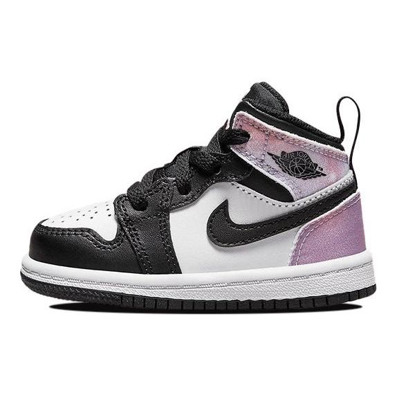 Air Jordan 1 Mid SE TD Zen Master Baby Sneakers Black White Amethyst-Wave DM6217-001