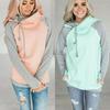 New Autumn/Winter Women's Patchwork Hooded Zipper Long Sleeve Hoodie