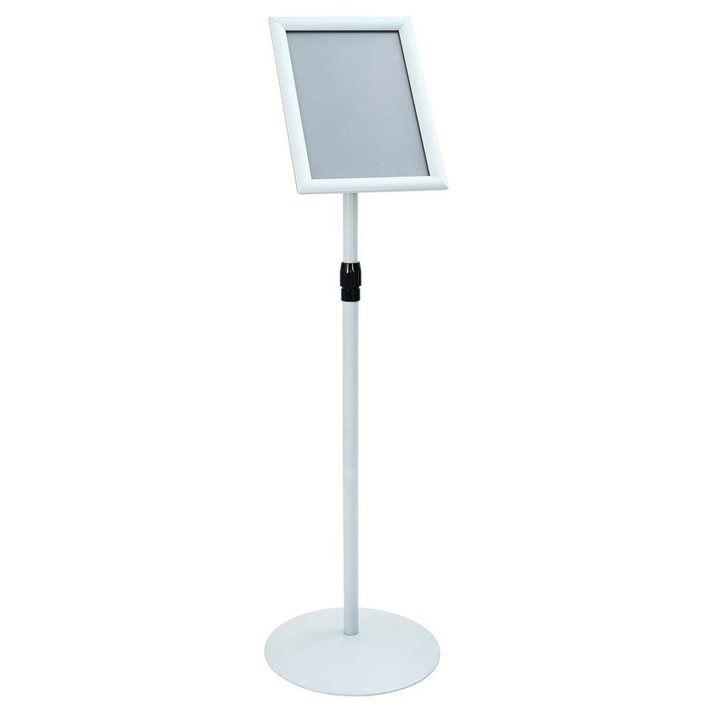 Podium Poster Stand Silver 33 X 33 X 123 Cm PVC and Steel