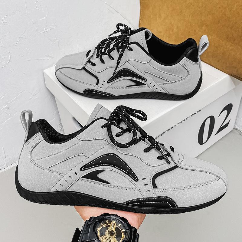 

Men s shoes spring new retro leather Forrest Gump shoes lightweight and versatile men s driving shoes 44 серый