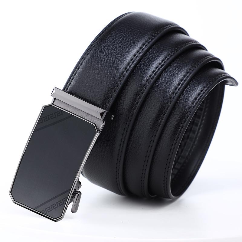 Men's Belt  Trendy Alloy Automatic Buckle Leather Pants Belt  Business Casual Young and Middle Aged Belt  Men