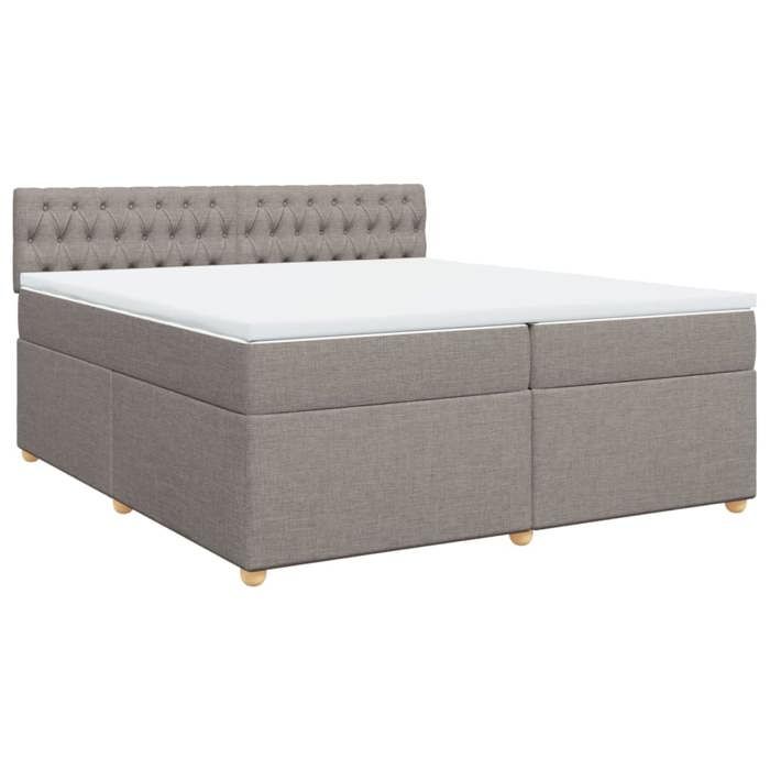 VidaXL Sommier à lattes de lit avec matelas Taupe 200x200 cm Tissu 3286798