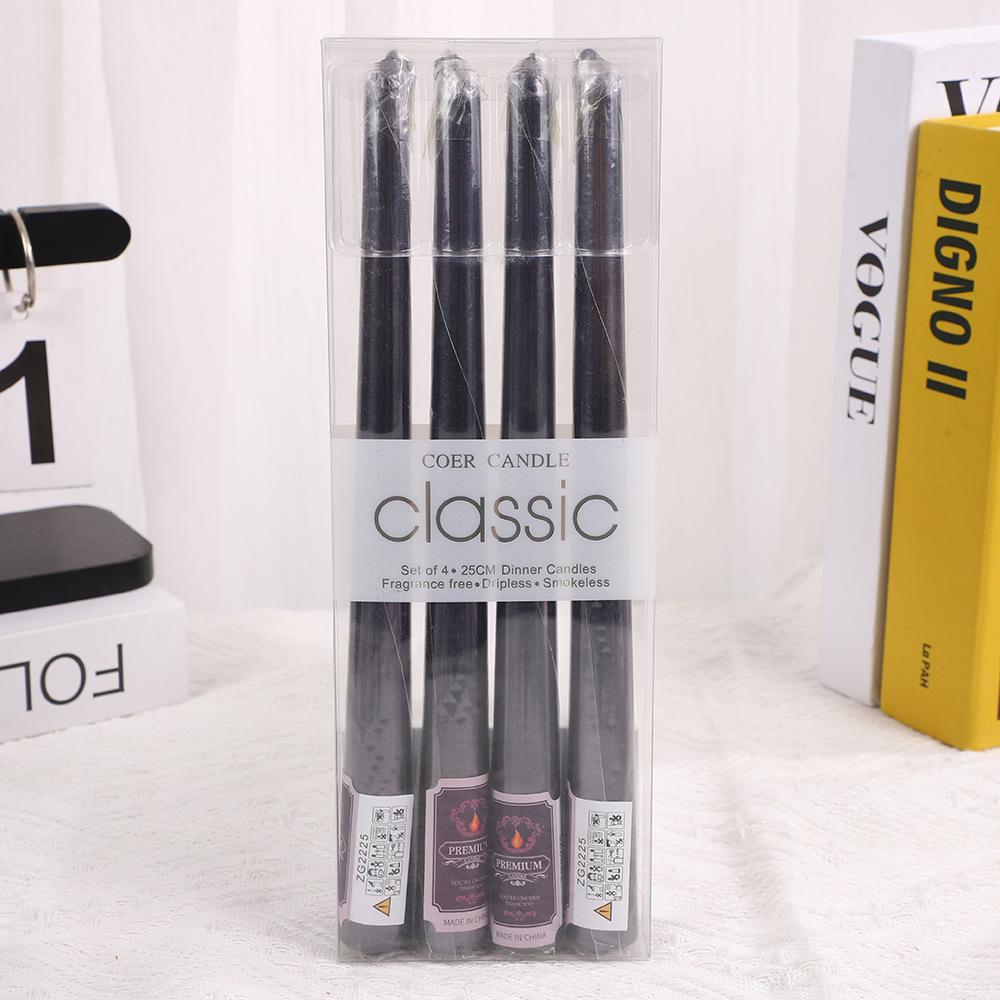 4pcs 10 Inch Tapered Stem/threaded Candles Long Burning Time Smokeless for Home Decoration Birthday Party Candlelight Dinner