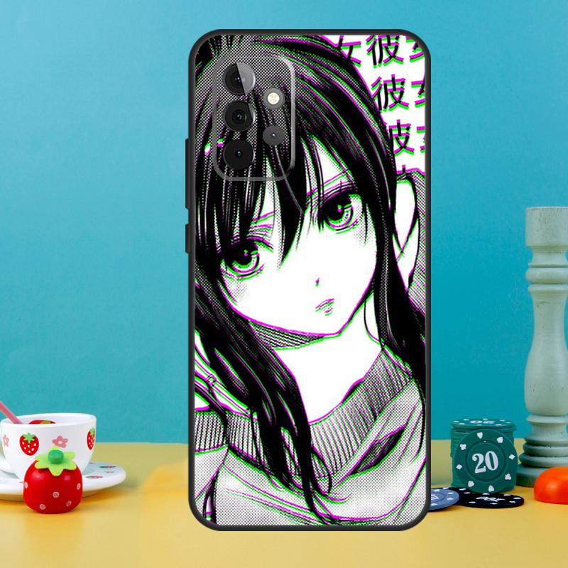 Sad Anime Aesthetic Senpai Case For Samsung Galaxy A15 A16 A05 A26 A36 A56 A52 A53 A33 A13 A34 A54 A14 A35 A55 A22 A32