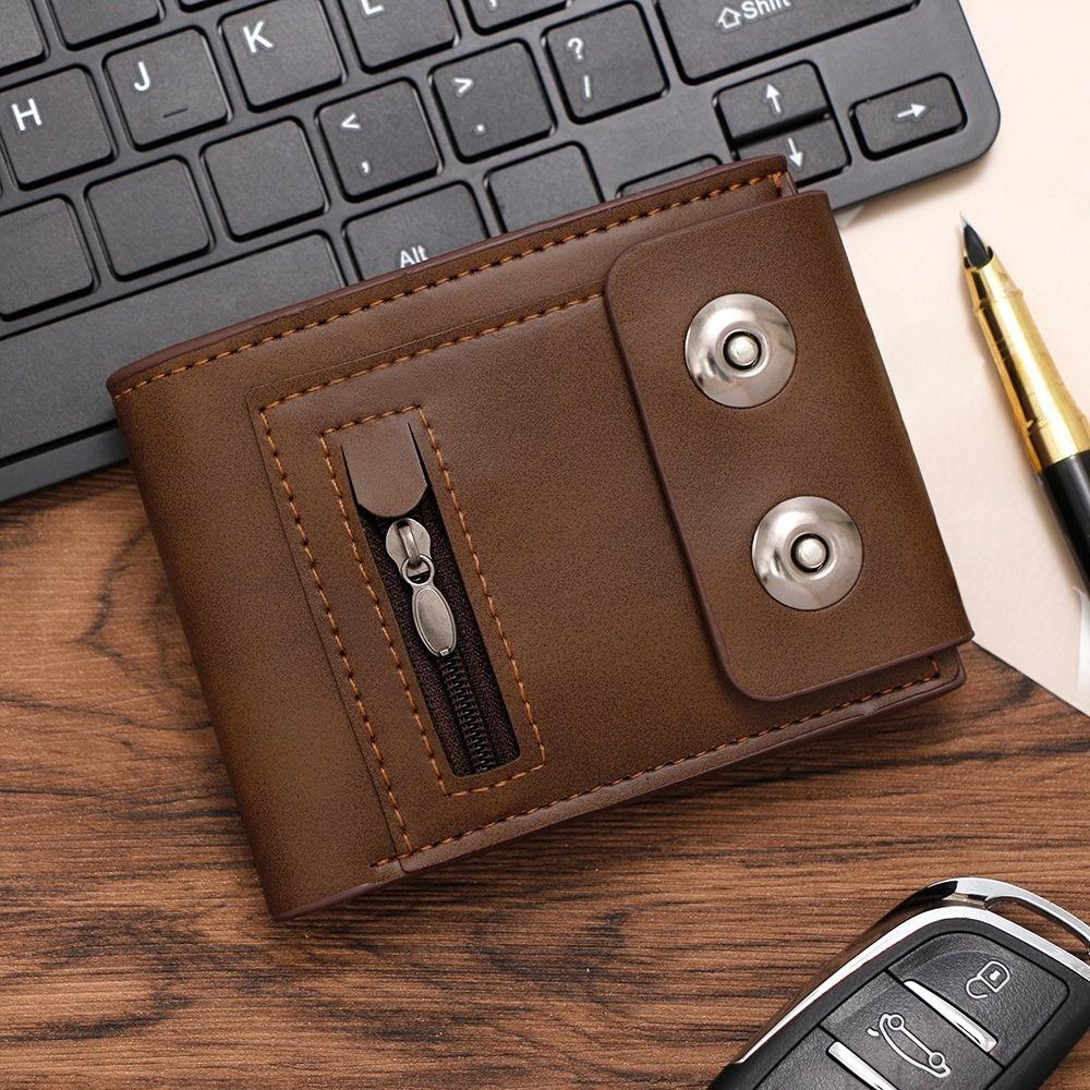 Magnetic Buckle Men's Wallet Anti-Theft Credit Card Holder Casual Short Card Bag  Daily Use