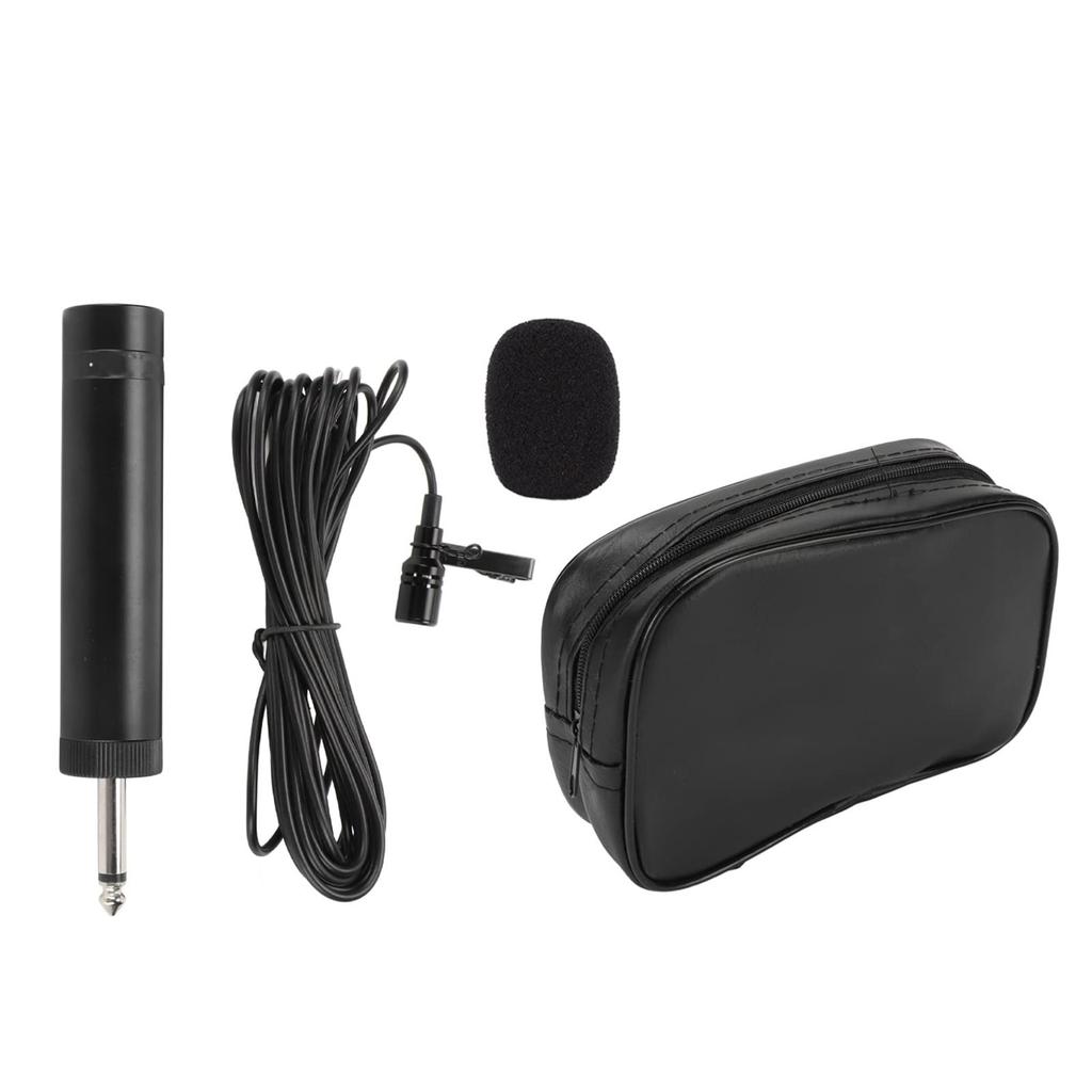 Lavalier Microphone, Professional Clip-on Wired Omnidirectional Lapel Mic with 6.35mm3.5mm Jack, 5m16.4ft Cable for Guitar, Speech, Drums, Piano,
