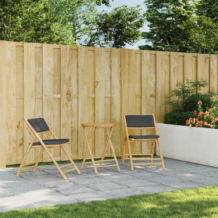 VidaXL Folding Garden Table Ø55x75 Cm Bamboo, Bamboo Garden Table, Patio Table, Outdoor Furniture, Table 365881