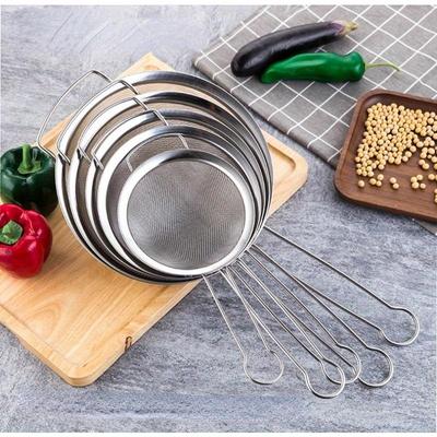 15/20CM Stainless Steel Strainer Fine Mesh Small and Large Strainer Household Strainer
