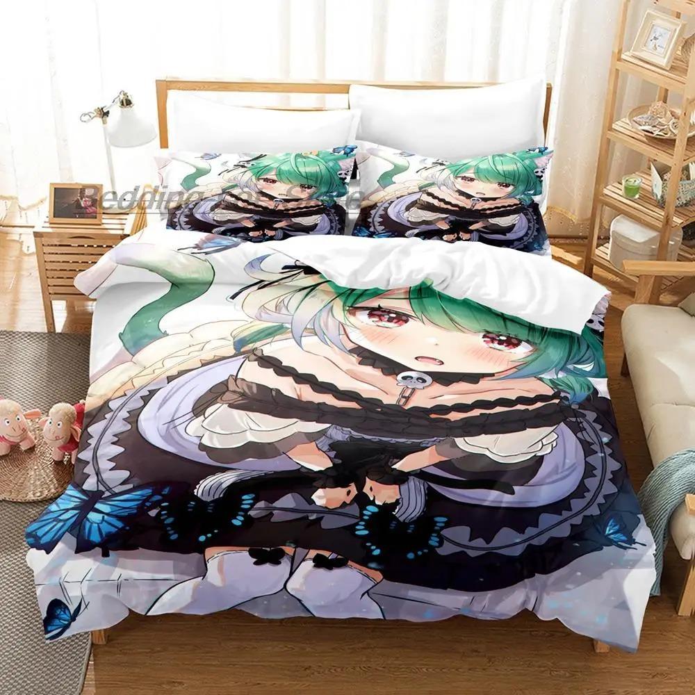 Comfortable Anime Print Bedding Set With Duvet Cover And Pillowcases Single Twin Full Queen King Sizes For All Ages