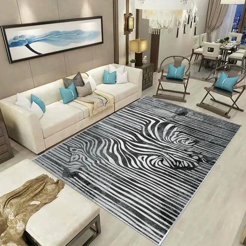 

Nordic Style Grey Area Rug – Large Minimalist Carpet for Living Room Sofa Bedroom, Non-Slip Floor Mat Under Chair 60*90cm