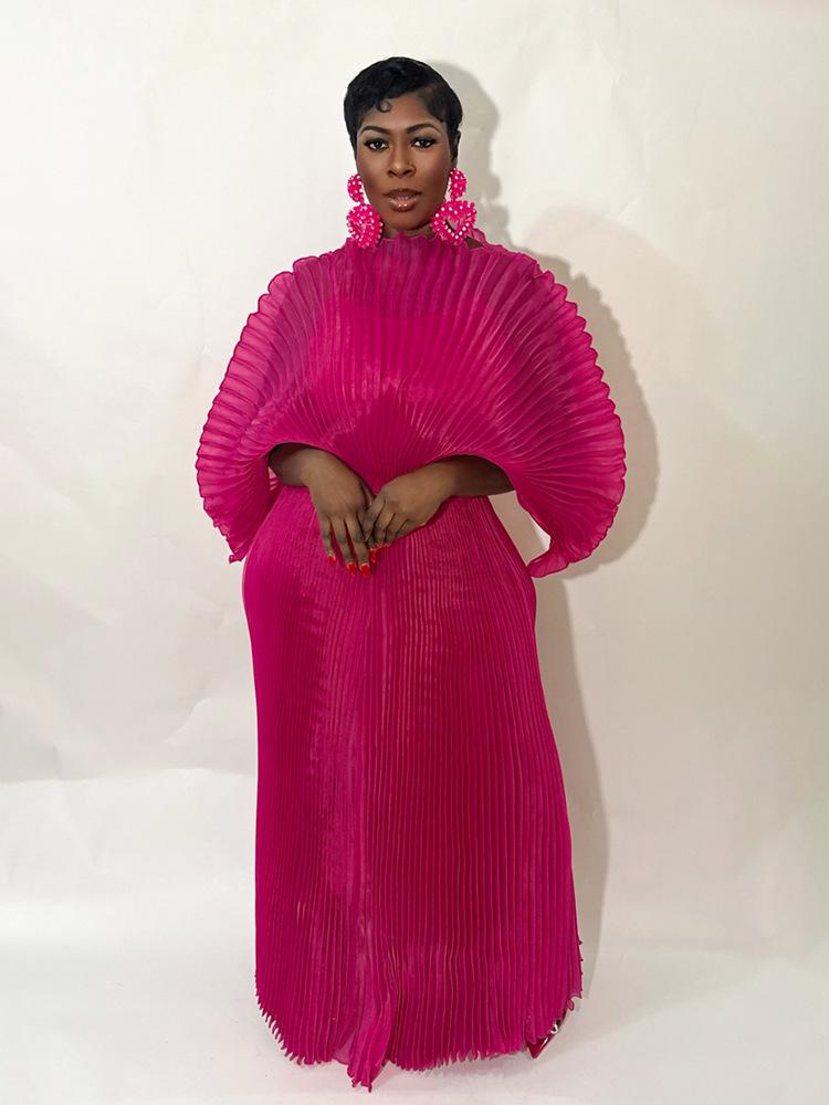 Afrikanisches Elegantes Einfarbiges Übergrößenkleid - Neuer Modestil