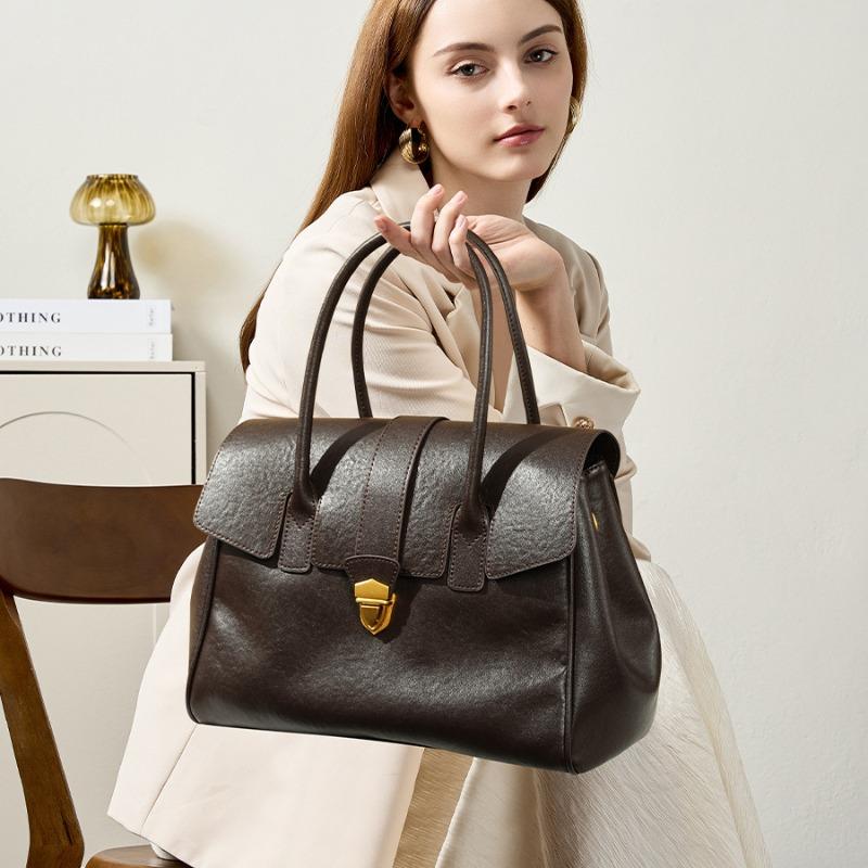 Briefcase Women's High-end Sense, Leather New Messenger Handbag To Work Commuter Women's Versatile Handbag Bag