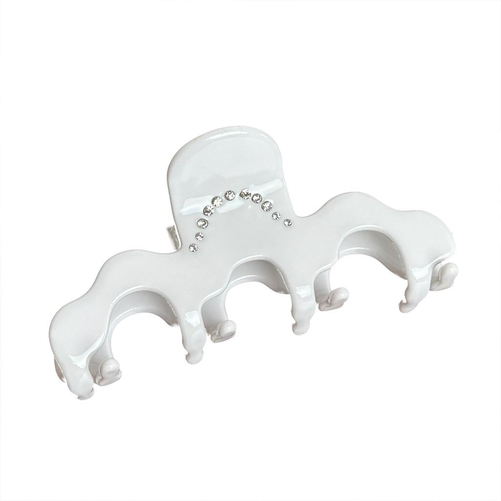 Stylish Korean Acetate Medium Wave Hair Clip With Gemstone Accents For Updos Chic