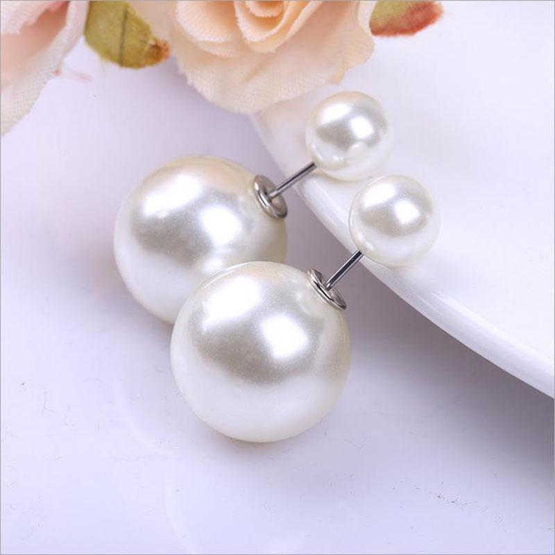 Classic Double-Sided Pearl Stud Earrings