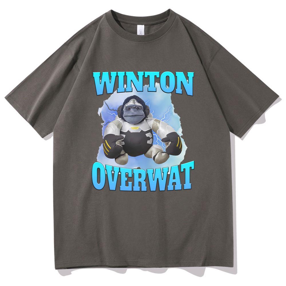 Winton Overwat Meme Funny Meme Tshirt Mens Summer Tees Men Women Fashion Oversized Streetwear Male Vintage Casual Loose Tshirt