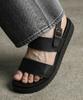 Firenze Atelier [Second.A] Double Line Basic Leather Sandals 2Nds010B [Black]