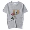 Summer A To Z 26 Alphabet Print Tshirt Cartoon Tees Women Streetwear Funny Casual T